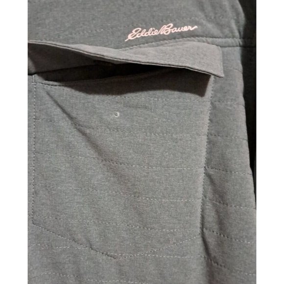 Mens Eddie Bauer Shirt Jacket Departure Lined Snap Front Fleece Lined XL Tall - Picture 3 of 10